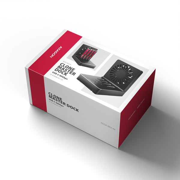 AXAGON ADSA-M2C44, dokovacia stanica USB4 pre 4× M.2 NVMe SSD s funkciou klonovania
