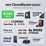 AXAGON ADSA-M2C44, dokovacia stanica USB4 pre 4× M.2 NVMe SSD s funkciou klonovania