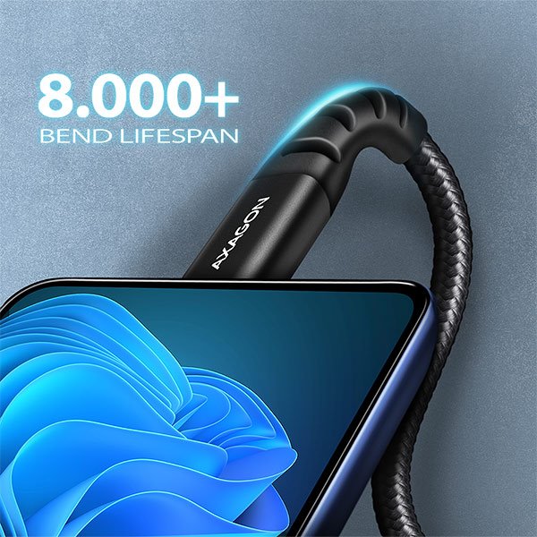 AXAGON BUCM-AM20AB, HQ kabel USB-C <-> USB-A, 2m, USB 2.0