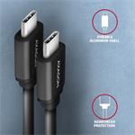 AXAGON BUCM-CM10TB, TWISTER kábel USB-C <-> USB-C, 0,6 m, USB 2.0, PD 60W 3A, ALU, tpe, čierny