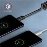 AXAGON BUCM-CM10TB, TWISTER kábel USB-C <-> USB-C, 0,6 m, USB 2.0, PD 60W 3A, ALU, tpe, čierny