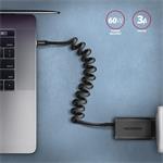 AXAGON BUCM-CM20TB, TWISTER kábel USB-C <-> USB-C, 1,1 m, USB 2.0, PD 60W 3A, ALU, tpe, čierny