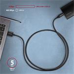 AXAGON BUCM3-AM10AB, SPEED kábel USB-C USB-A, 1m, čierny