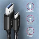AXAGON BUCM3-AM15AB, SPEED kábel USB-C USB-A, 1.5m, čierny
