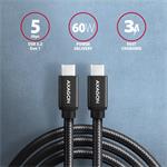 AXAGON BUCM3-CM20AB, SPEED kábel USB-C USB-C, 2m, čierny