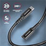 AXAGON BUCM32-CF15AB predlžovací kábel USB-C (M) <-> USB-C (F), 1,5 m, USB 20Gbps, PD 240W ALU opletenie