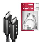 AXAGON BUCM32-CM15AB, SPEED+ kábel USB-C <-> USB-C, 1,5 m, USB 20Gbps, PD 100W 5A, 4K HD, ALU, opletenie
