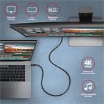 AXAGON BUCM32-CM15AB, SPEED+ kábel USB-C <-> USB-C, 1,5 m, USB 20Gbps, PD 100W 5A, 4K HD, ALU, opletenie