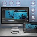 AXAGON BUCM4X-CM05AB NewGEN+ kábel USB-C <-> USB-C, 0,5 m, USB4 Gen 3×2, PD 240W 5A, 8K HD, ALU, opletenie, čierny
