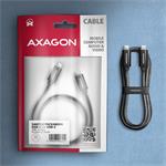 AXAGON BUCM4X-CM05AB NewGEN+ kábel USB-C <-> USB-C, 0,5 m, USB4 Gen 3×2, PD 240W 5A, 8K HD, ALU, opletenie, čierny