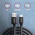 AXAGON BUMM-AM10AB, HQ kabel microUSB <-> USB-A, 1m