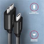 AXAGON BUMM3-CM10AB, kábel SPEED microUSB <-> USB-C, 1 m