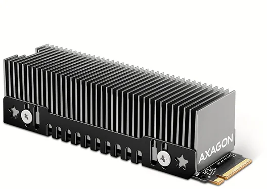 AXAGON CLR-M2XT, hliníkový pasivní chladič pro jedno i oboustranný M.2 SSD disk, výška 24 mm