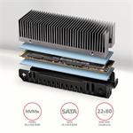 AXAGON CLR-M2XT, hliníkový pasívny chladič pre jednostranné a obojstranné SSD M.2, výška 24 mm