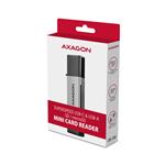 AXAGON CRE-DAC, USB-C + USB-A, 5 Gb/s - MINI čítačka kariet, 2 sloty a lun SD/microSD, podpora UHS-I
