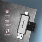 AXAGON CRE-SAC, externá čítačka USB-C + USB-A
