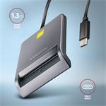 AXAGON CRE-SM3TC, kontaktná čítačka kariet USB-C FlatReader Smart card (eCard), kábel 1,2 m