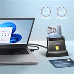 AXAGON CRE-SM4N, USB-A StandReader kontaktná čítačka kariet Smart card (eObčanka), kábel 1,3 m