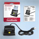 AXAGON CRE-SM4N, USB-A StandReader kontaktná čítačka kariet Smart card (eObčanka), kábel 1,3 m