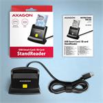 AXAGON CRE-SM4NC, čítačka kontaktných kariet Smart Card (eObčanka) s rozhraním USB-C, stojanová, kábel 1,2 m