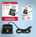 AXAGON CRE-SM4NC, USB-C čtečka kontaktních karet Smart Card (eObčanka), stojánková, kabel 1,2 m