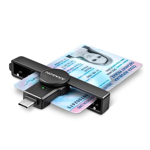 AXAGON CRE-SMP1C, kontaktná čítačka kariet USB-C PocketReader Smart card (eObčanka)