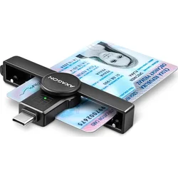 AXAGON CRE-SMP1C, USB-C PocketReader čtečka kontaktních karet Smart card (eObčanka)