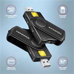 AXAGON CRE-SMP2A, USB-A PocketReader 4-slotová čítačka čipových kariet (eCard) SD/microSD/SIM