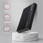 AXAGON EE25-GTR, USB-C 10Gb/s - SATA 6G 2,5" RIBBED box, čierny