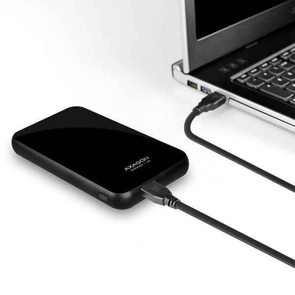 AXAGON EE25-S6B SCREWLESS box, černý
