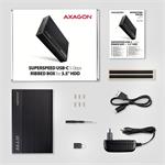 AXAGON EE35-GTR, USB-C 5Gb/s - SATA 6G 3,5" RIBBED box, čierny