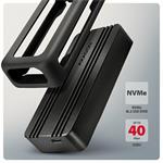 AXAGON EEM2-40G, USB-C 40Gbps externí box pro M.2 NVMe SSD, zesílený hliník