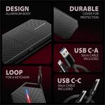 AXAGON EEM2-GAM, USB-C 10Gb/s - NVMe a SATA SSD GAME M.2 box, bez skrutiek