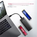 AXAGON EEM2-GTS2, USB-C 10Gb/s - M.2 NVMe a SATA SSD kovový THIN box, bez skrutiek