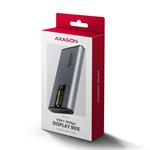 AXAGON EEM2-SD2 USB-C 10Gb/s - M.2 NVMe a SATA SSD kovový box DISPLAY, bez skrutiek
