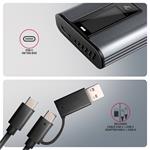 AXAGON EEM2-SD2 USB-C 10Gb/s - M.2 NVMe a SATA SSD kovový box DISPLAY, bez skrutiek