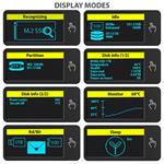AXAGON EEM2-SD2 USB-C 10Gb/s - M.2 NVMe a SATA SSD kovový box DISPLAY, bez skrutiek