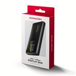 AXAGON EEM2-SD2B, USB-C 10Gbps externí box s displejem pro M.2 NVMe/SATA SSD, bezšroubkový, černý