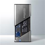 AXAGON EEM2-SG2, USB-C 3.2 Gen 2 - M.2 NVMe a SATA SSD kovový RAW box, bez skrutiek, strieborný