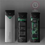 AXAGON EEM2-U3C M.2 SATA box, stříbrný