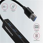 AXAGON HMA-GL3A, USB 3.2 Gén 1 húb, porty 3x USB-A + Gigabit Ethernet