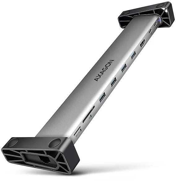 AXAGON HMC-10HLS, rozbočovač USB 5Gb/s, 4x USB-A, HDMI 4k/60Hz, RJ-45 GLAN, SD/mSD, PD 100W