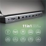 AXAGON HMC-4KX3 USB 5Gbps hub, 3x USB-A, 2x HDMI, DP