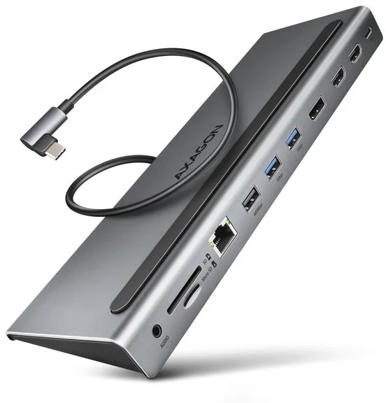 AXAGON HMC-4KX3 USB 5Gbps hub, 3x USB-A, 2x HDMI, DP