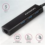 AXAGON HMC-GL3A, rozbočovač USB 3.2 Gen 1 + Gb LAN