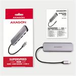 AXAGON HMC-HCR3A, rozbočovač USB 3.2 Gen 1, 3x porty USB-A, HDMI 4k/30Hz, SD/microSD, kábel USB-C 20 cm