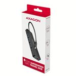 AXAGON HUE-C1C, 4x USB 5Gbps TRAVEL hub, napájací konektor USB-C, kábel USB-C 19 cm