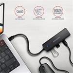 AXAGON HUE-C2C, cestovný rozbočovač s 4× USB 5 Gbps, 2× USB-A + 2× USB-C, napájanie cez USB-C, kábel USB-C 19 cm