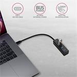 AXAGON HUE-M1C, 4x USB 3.2 Gen 1 MINI húb, kovový, kábel USB-C 20cm