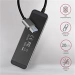 AXAGON HUE-MSA, 4x USB 3.2 Gén 1 SWITCH húb, kovový